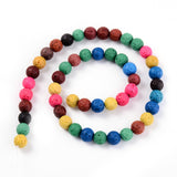 10mm Dyed Mixed Colour Lava Beads