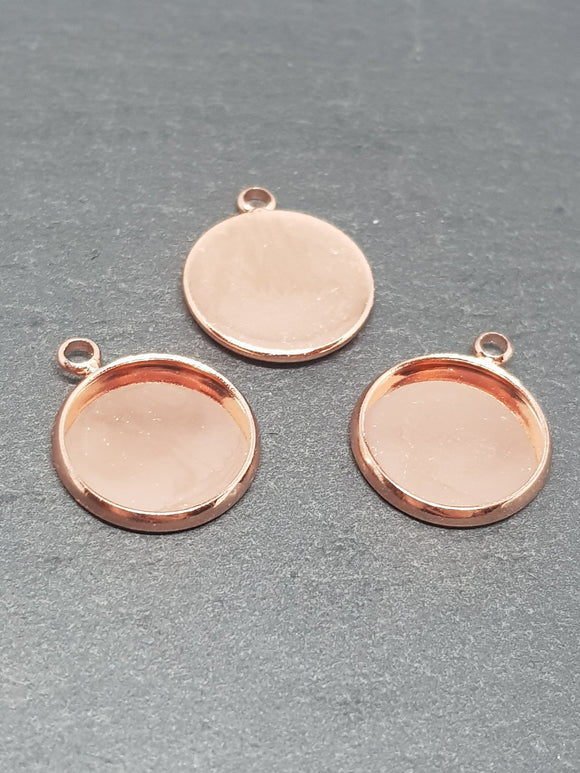 12mm Rose Gold Plated Cabochon Setting