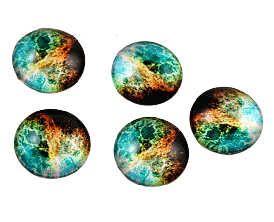 Pair of Galaxy 12mm Glass Cabochons