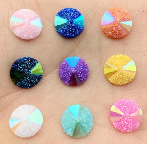 12mm Multi Colour Pointed Cabochons
