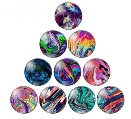 12mm Abstract Art Glass Cabochons