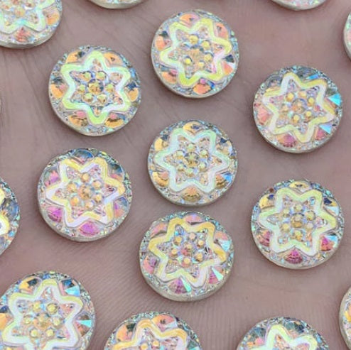 Clear Raised Pattern 12mm Cabochons