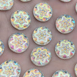 Clear Raised Pattern 12mm Cabochons
