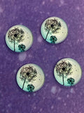 Dandelion Wishes Glass 12mm Cabochons