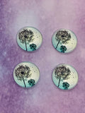 Dandelion Wishes Glass 12mm Cabochons
