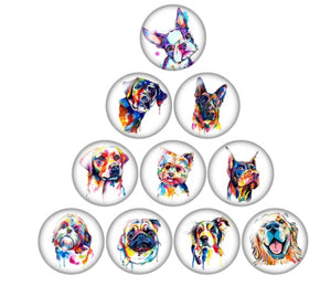 12mm Abstract Dog Glass Cabochons