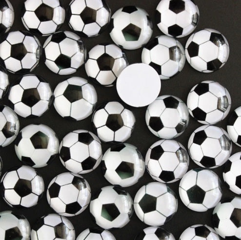 12mm Football Soccer Glass Cabochons