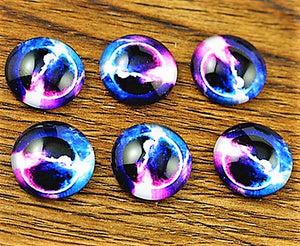 Pair of Galaxy 12mm Glass Cabochons