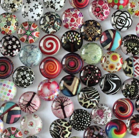 12mm Mixed Paired Glass Cabochons