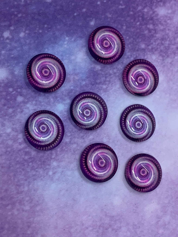 12mm Purple Swirl Glass Cabochon