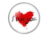 valentine red heart glass cabochon, 12mm 