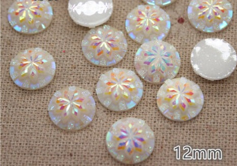 White Cabochons, Wedding Cabochons, Size 12mm