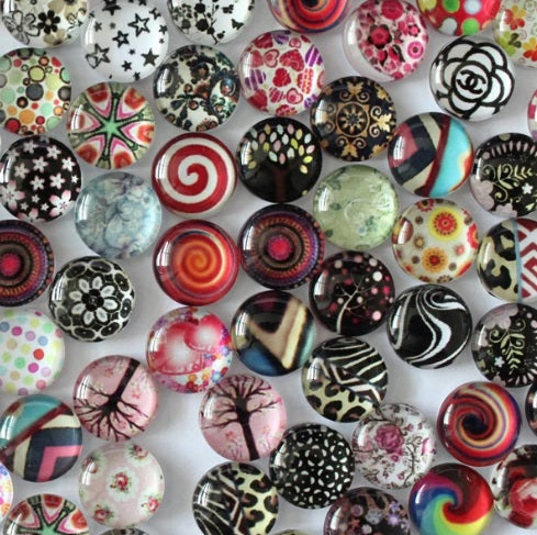 14mm Mixed Paired Glass Cabochons
