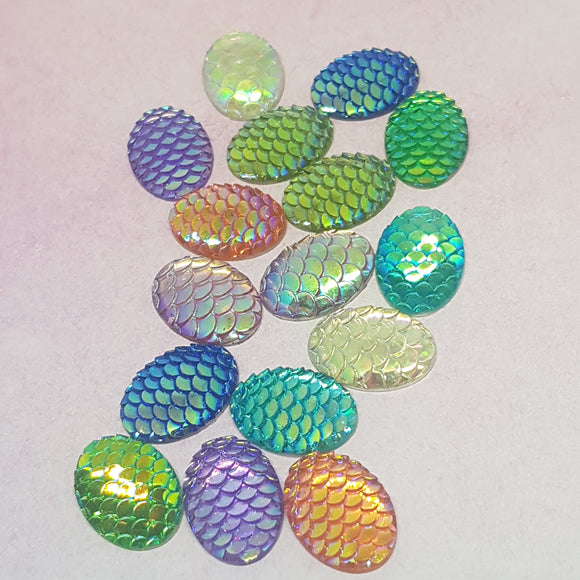 Oval Scale Resin Cabochons 18 x 13mm