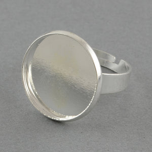 18mm Silver Ring Setting