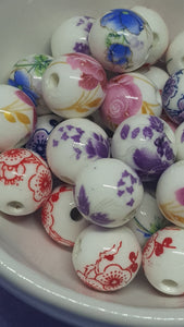 Ceramic Porcelain Beads, 12mm,