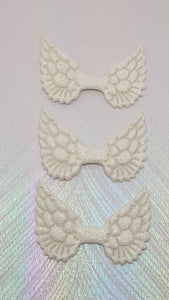  White Glitter Fabric Angel Wings