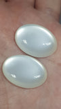 White Oval Resin Cabochon 18x25mm