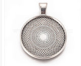 25mm Antique Silver Cabochon Setting