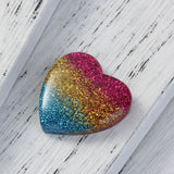 Glitter Heart Resin Flatbacks 28mm