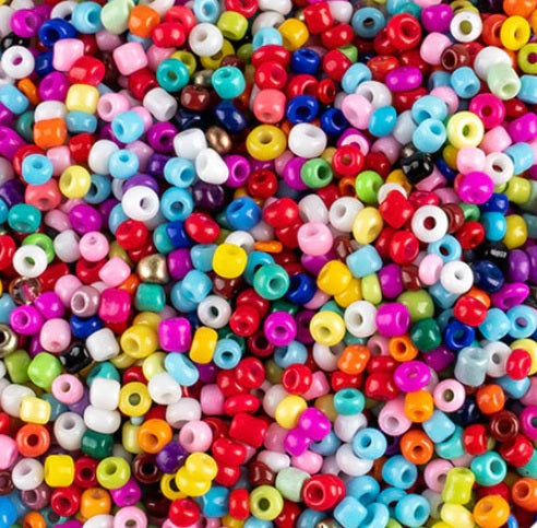 Mixed Colour Pack of 500 Glass Seed Beads, 2mm