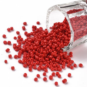 Red 2mm Glass Seed Beads 12/0