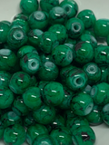 6mm Glass Drawbench Beads green