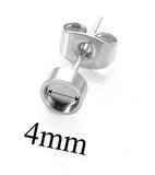 4mm Stainless Steel Cabochon Earring Studs