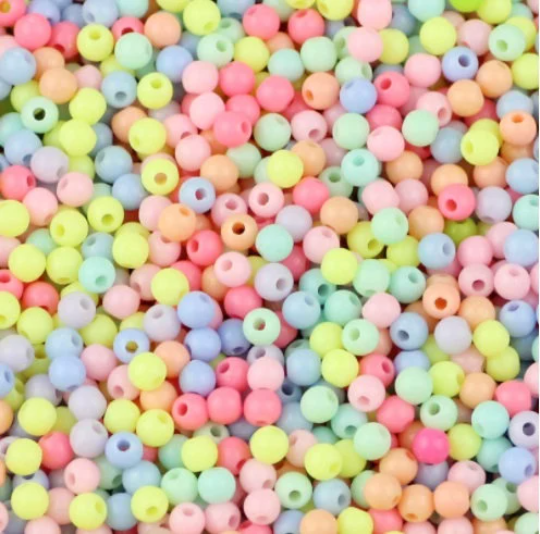 4mm Mixed Pastel Candy Resin Beads
