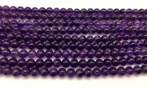 6mm Amethyst Smooth Round Beads