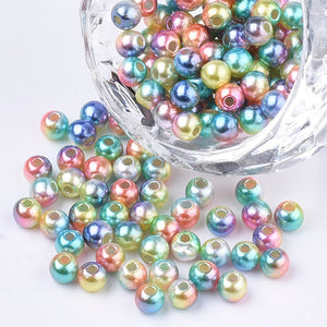 6mm Acrylic Gradient Mermaid Pearl Beads