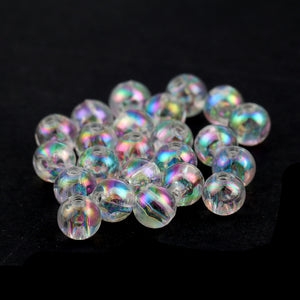 6mm Acrylic Rainbow Shimmer Bubble Beads
