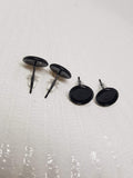 8mm Black Earring Settings