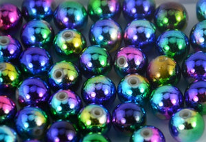 Metallic Rainbow Beads,  Acrylic 8mm,