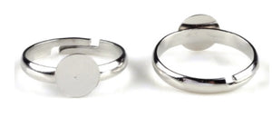 8mm Silver Plated Ring Pads