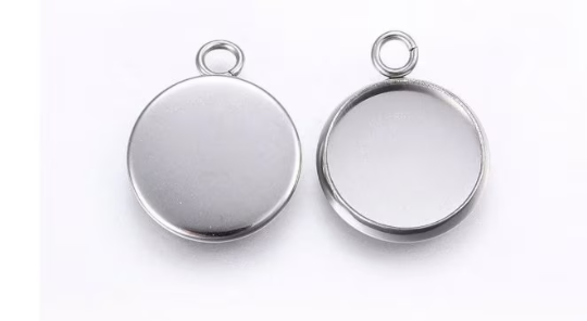 8mm Stainless Steel Cabochon Pendant Setting