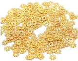Daisy Flower 4mm Spacer Beads - Gold Plated