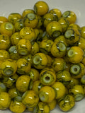 6mm Glass Drawbench Beads yellow