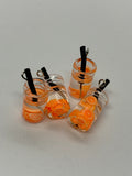 Drinks Charms, Mason Jar Charms, Orange Drink, Lemon Drink, Glass Charms, Fruit Charms,