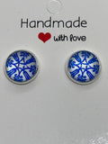 Blue Willow Earring Studs 12mm