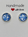 Blue Willow Earring Studs 12mm