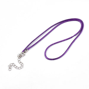 Purple Colour Waxed Cord Necklaces