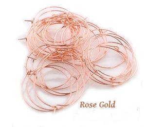 Rose Gold Wine Glass Hoops in 25mm and 30mm