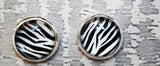 silver earring cabochon studs