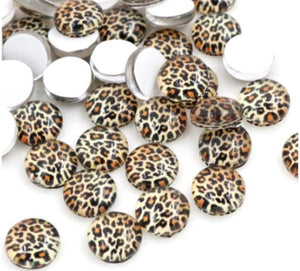 8mm leopard print cabochons, 