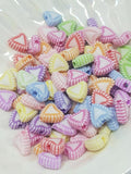 Acrylic Heart Beads - Mixed Colours