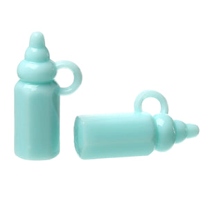 Blue Acrylic Baby Bottle Charms