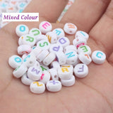 rainbow mixed  acrylic letter beads