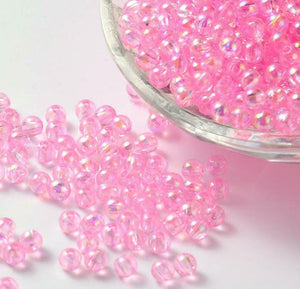 Acrylic Pink  Bubble Beads - 8mm