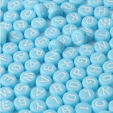 blue  acrylic letter beads